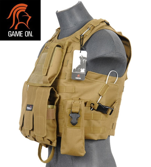 Lancer Tactical Airsoft Molle Tactical Plate Carrier Vest ( Tan )