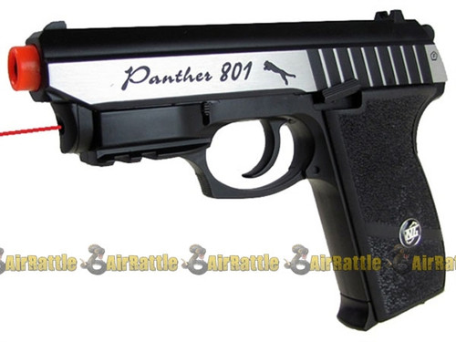 WG CBB-4801BS Metal Panther CO2 Airsoft Pistol Silver/Black with Laser