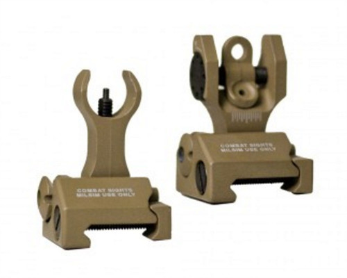 Echo1 Flip Up Combat Sight Set Front & Rear - Tan