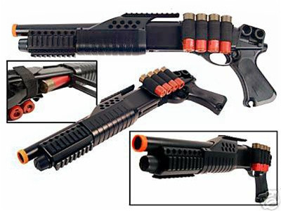 AGM 87 Sawed Off Pump Shotgun W/ Shells Airsoft Gun SNUB nose Guns