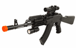Tactical Spring Action AK47 Airsoft Rifle Laser and Flashlight Gun M185A2