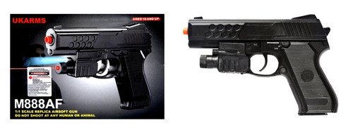 Airsoft Compact Tactical Pistol with Laser & Flashlight