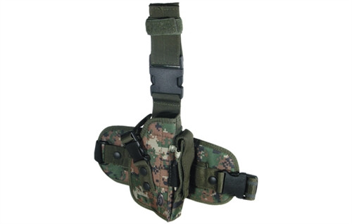 UTG Special Ops Universal Tactical Leg Holster For Real Or Airsoft Pistols Fits: Right or Left Leg Woodland Camo