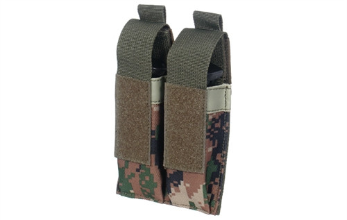UTG Double High Capacity Pistol Mag Pouch By Leapers (Woodland Digital)