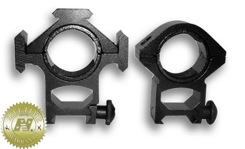 NcStar Medium Profile 1" Tri-Rail Scope Rings Picatinny/Weaver Mount