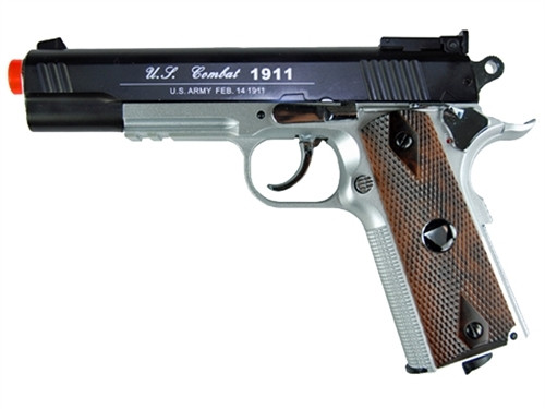 500 FPS! WG/TSD 1911 Metal Slide CO2 Pistol Semi Auto Airsoft Gun  (3-TONE)