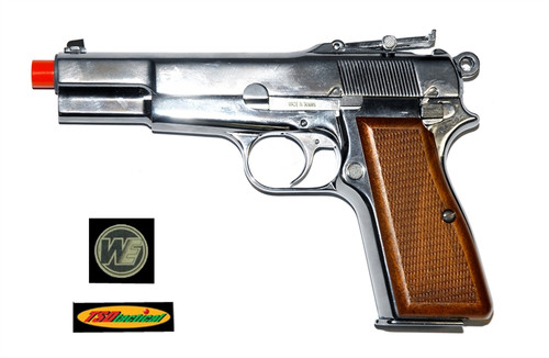 TSD / WE M1935 Chrome Airsoft Gas Blowback Pistol All Metal 2 Mags