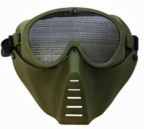 Full Face Tactical Airsoft Mask For Face And Eye Protection ( OD Green )