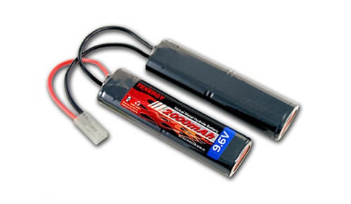 Tenergy 9.6v 2000mAh NiMH Small Type Nunchuck Airsoft Rechargeable AEG Gun Battery