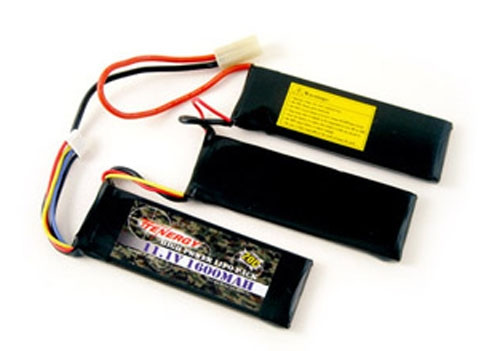 31700 Tenergy 11.1V 1600mAh 20c LiPo Tri-Panel Airsoft Battery