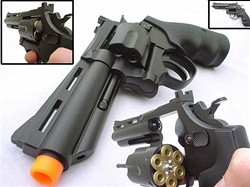 UHC 6" Black Six Shooter Spring Airsoft Revolver