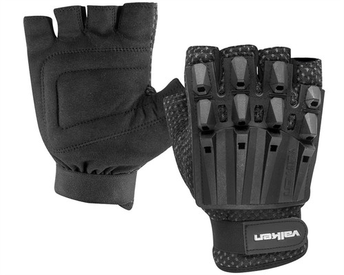 Valken Alpha Half Finger Polymer Armored Tactical Gloves - Black