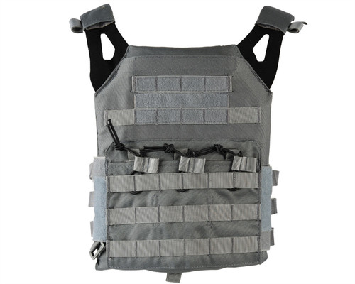 Defcon Gear Tactical Plate Carrier Airsoft Vest - Low Profile - Gray