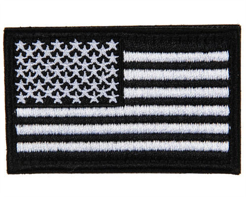 Warrior Airsoft Velcro Patch - US Flag - Black/White