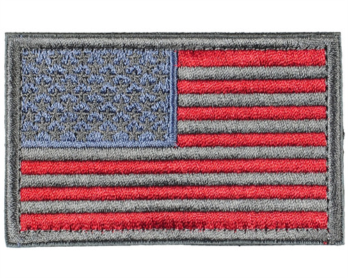 Warrior Airsoft Velcro Patch - US Flag - Grey/Red