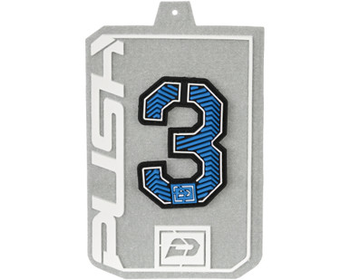 Push Rubberized Velcro Number Patch - #3 - Blue