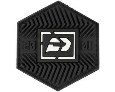 Push Rubberized Velcro Icon Patch - White