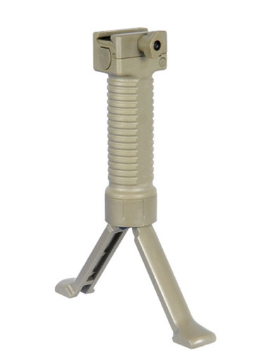 Lancer Tactical Bipod Foregrip RIS Airsoft Spring Loaded Vertical Grip ...