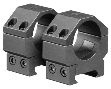 Hammers 1 Inch Medium Height Rifle Scope Rings - For Weaver & Picatinny Rails - Black, 2-Piece Set