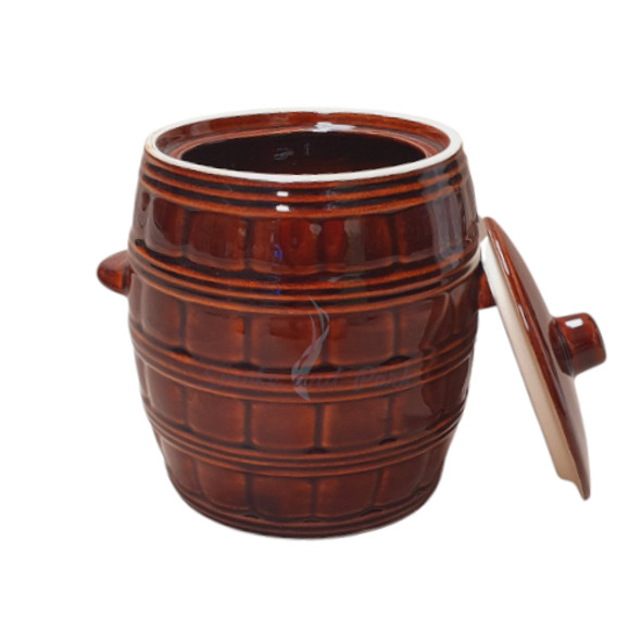 Medium ceramic crock pot / barrel 5l with Lid