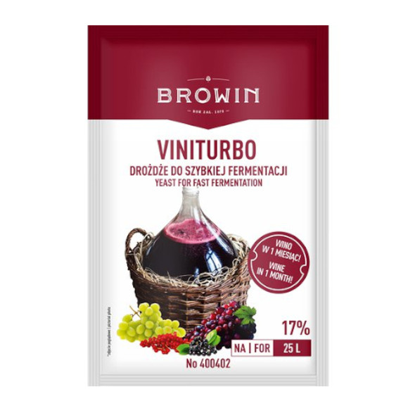 ViniTurbo – 20 g fast fermentation wine yeast 17%