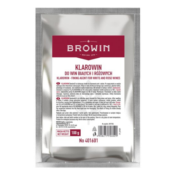 Klarowin fining agent for white and rose wines 100g, For 100 L