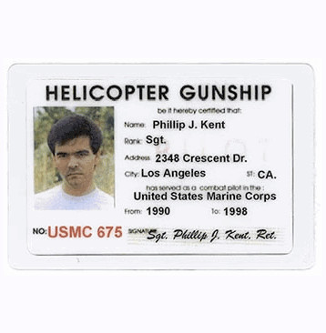 Helicopter Gunship Pilot ID Card USpy Store