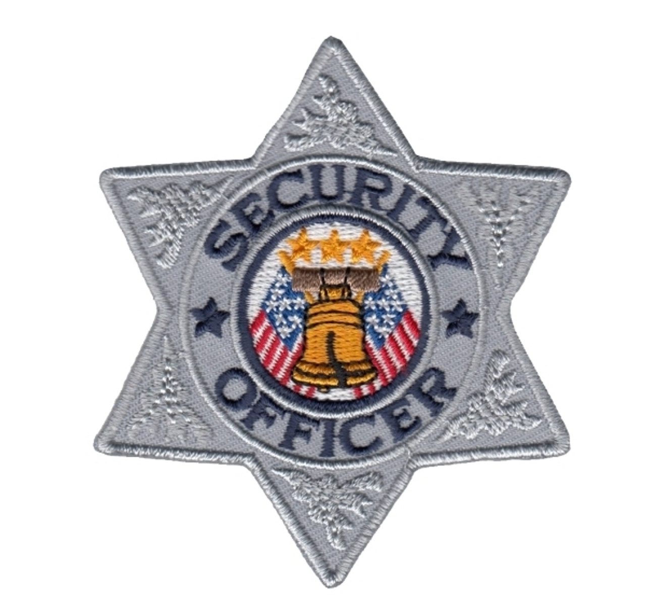 SECURITY OFFICER Badge Patch, Silver/Black, 3 Circle - Emblem Enterprises