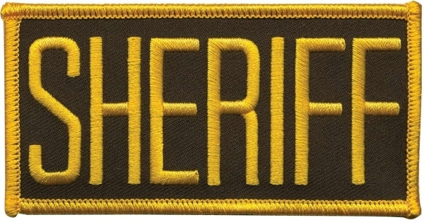 SHERIFF Chest Patch, Medium Gold/O.D.(LASD), 4x2