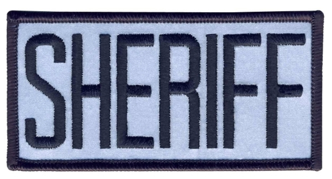 SHERIFF Chest Patch, Reflective, Hook, Black/Reflective Grey, 4x2 - Hero's  Pride