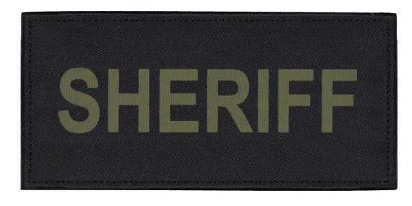 SHERIFF Chest Patch, Printed, Hook w/Loop, Tactical Stlye, O.D.