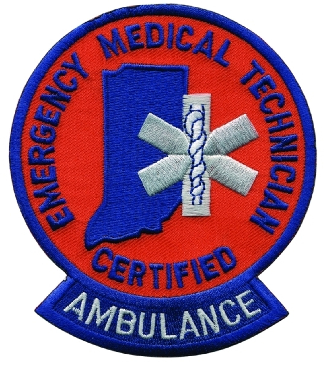 IN - CERTIFIED EMT AMBULANCE Shoulder Patch, 3-1/2x4-1/8