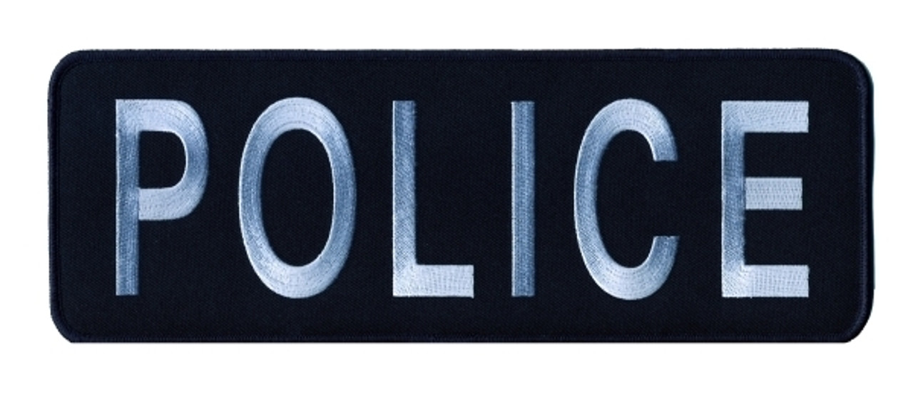 POLICE Back Patch (Chicago PD), Grey/Dark Navy, 11x4 - Sew On backing
