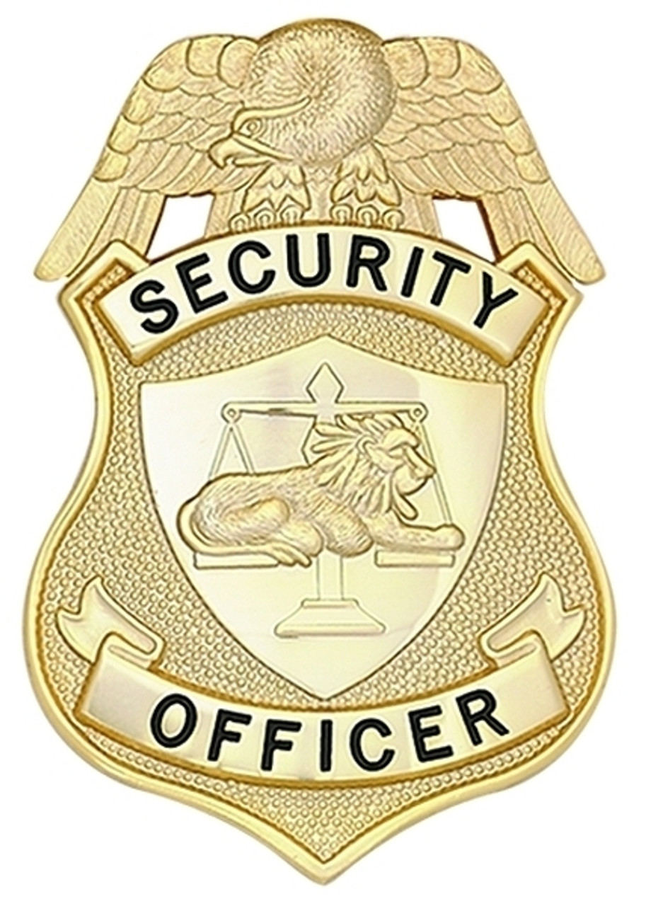 Security Officer (ny) Badge, Enameled & Plated Durable 5-Pc Pin/Catch, 2-1/8x3-1/8