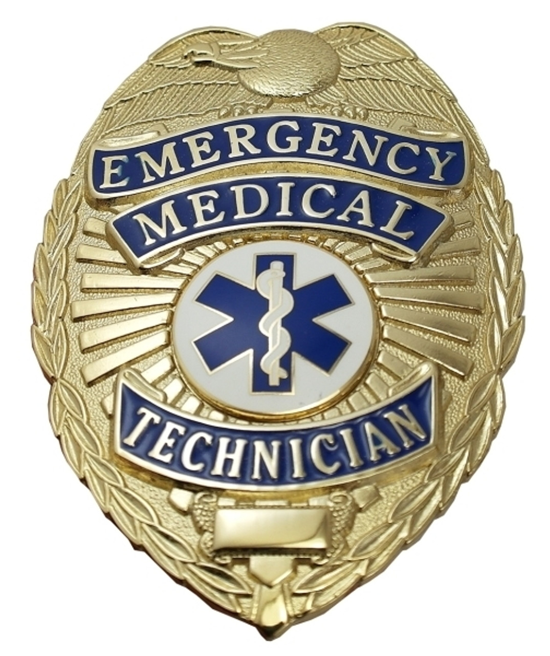 EMT Badge Patch, Silver, 2-1/2 x 3-1/2 - Hero's Pride