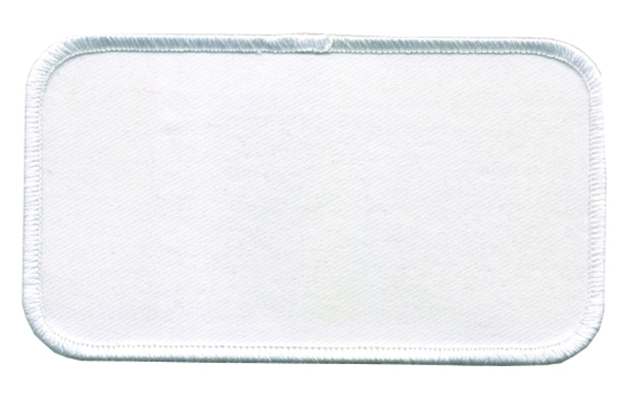 Blank Name Tag Patch White Border  Embroidered Patches by Ivamis