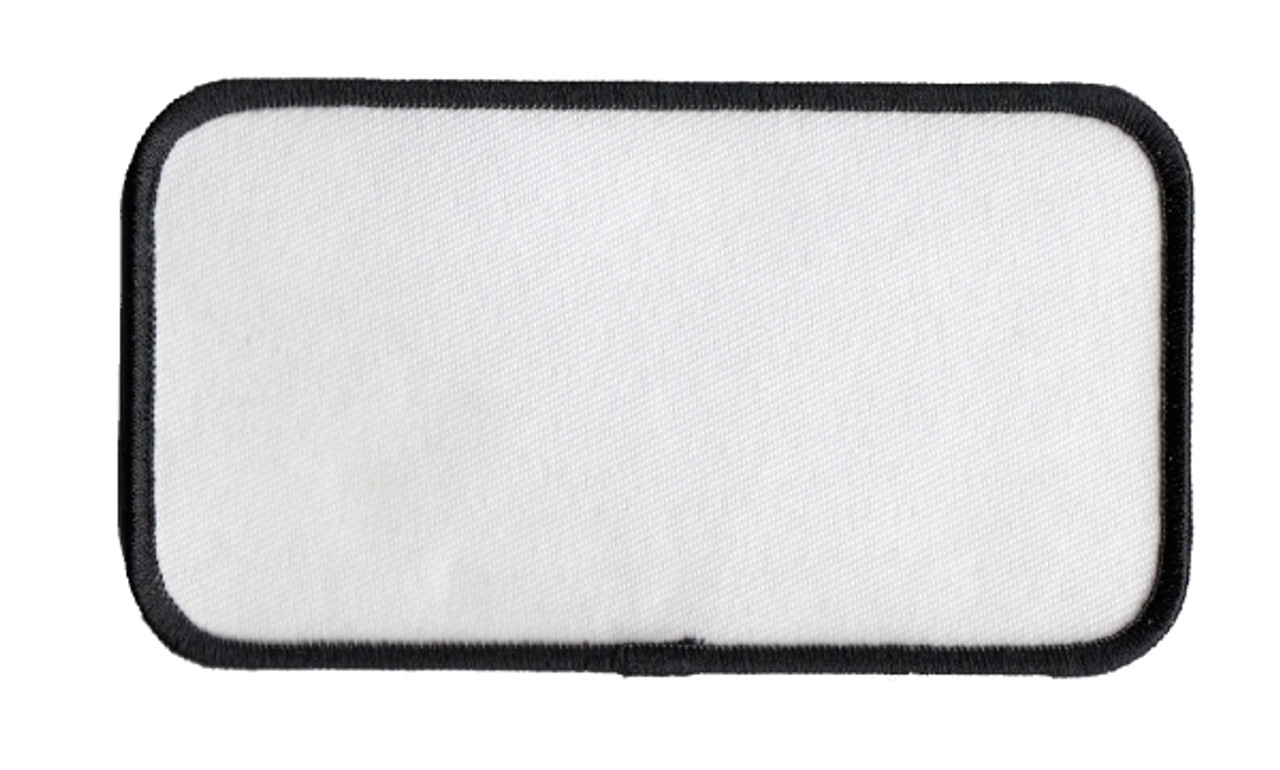 Blank 1.5 x 3.5 Rectangle - Black Merrow Border Patch - 14139