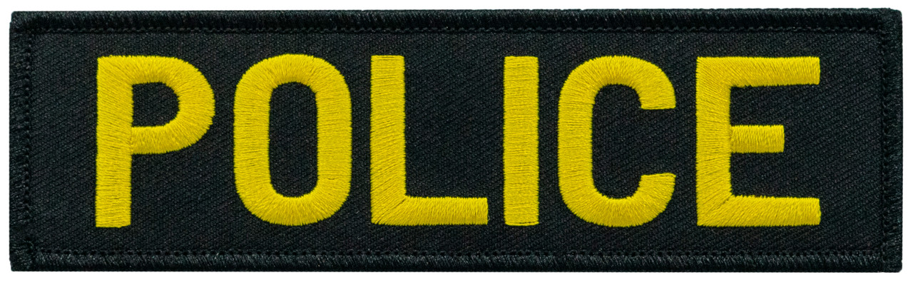POLICE, Gold on Black, Hook, 5-1/4 X 1-1/2