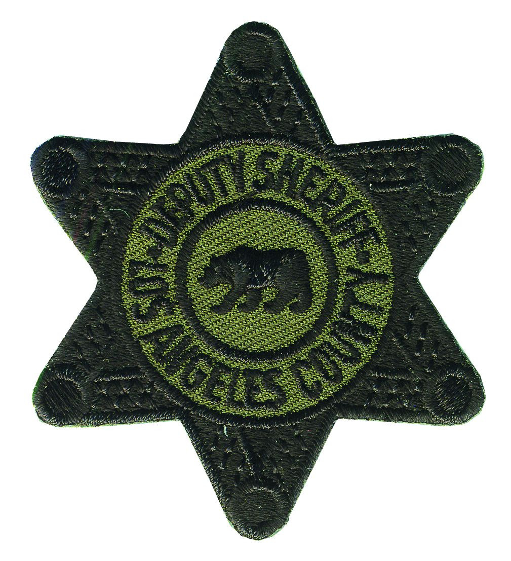 DEPUTY SHERIFF LOS ANGELES COUNTY Star Badge Patch, 2-1/4x2-1/2