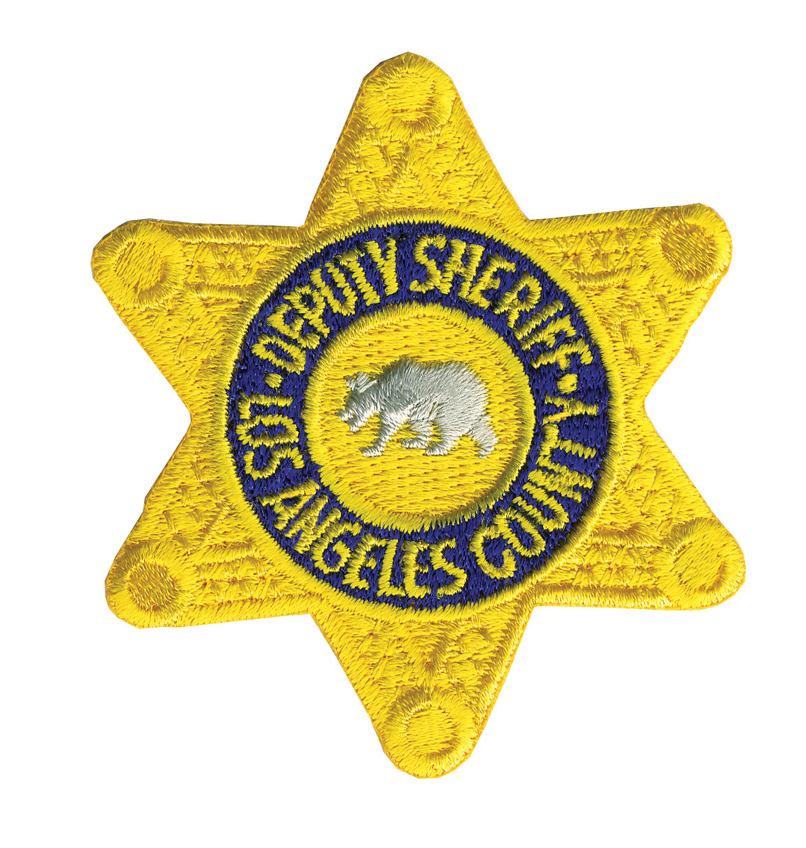 DEPUTY SHERIFF LOS ANGELES COUNTY Star Badge Patch, 2-1/4x2-1/2