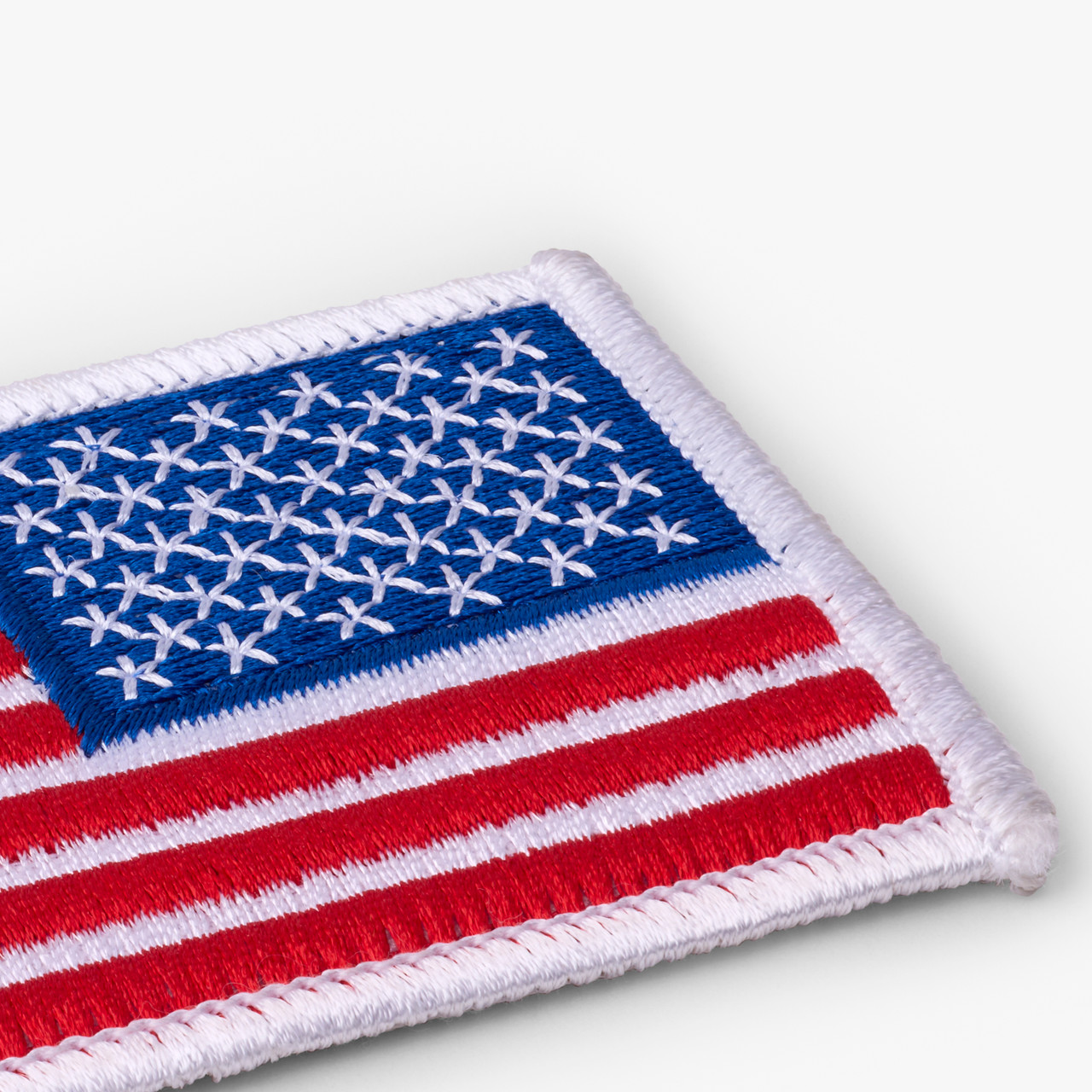 U.S. Flag Patch, Reverse, White Border, 3-1/2x2-1/4