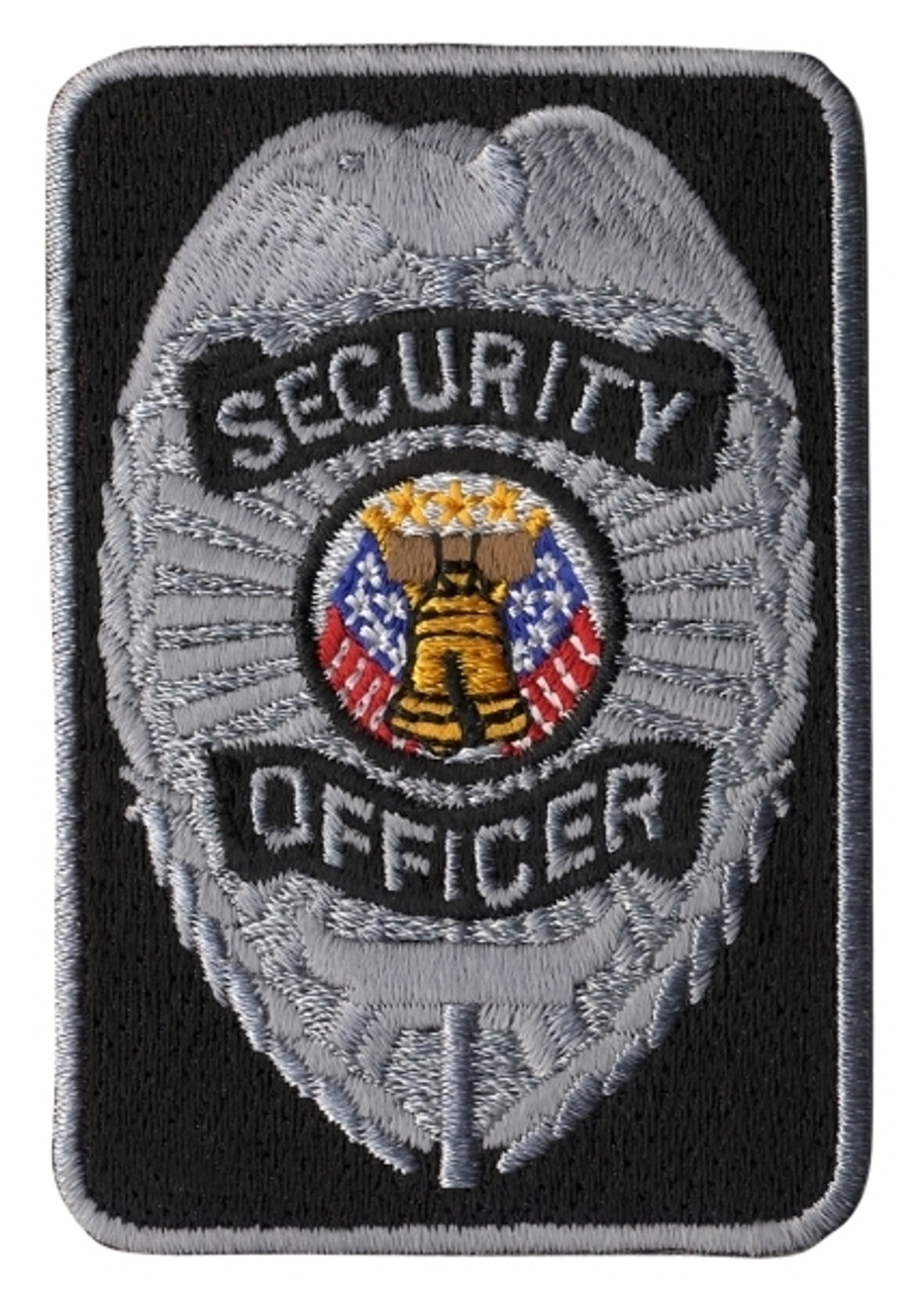 SECURITY OFFICER Patch, Silver/Black, 2x3