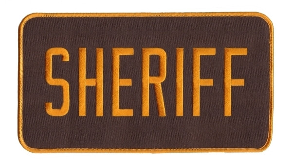 SHERIFF Back Patch, Dark Gold/Brown, 9x5