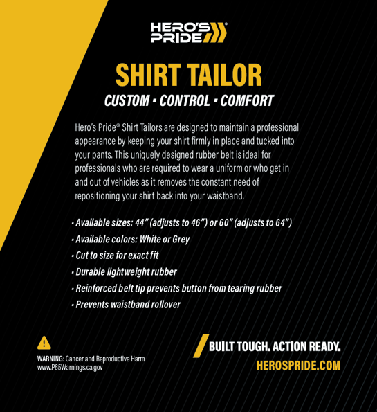 Adjustable Shirt Keeper Belt – Low-Profile Shirt Stay (Black/White)