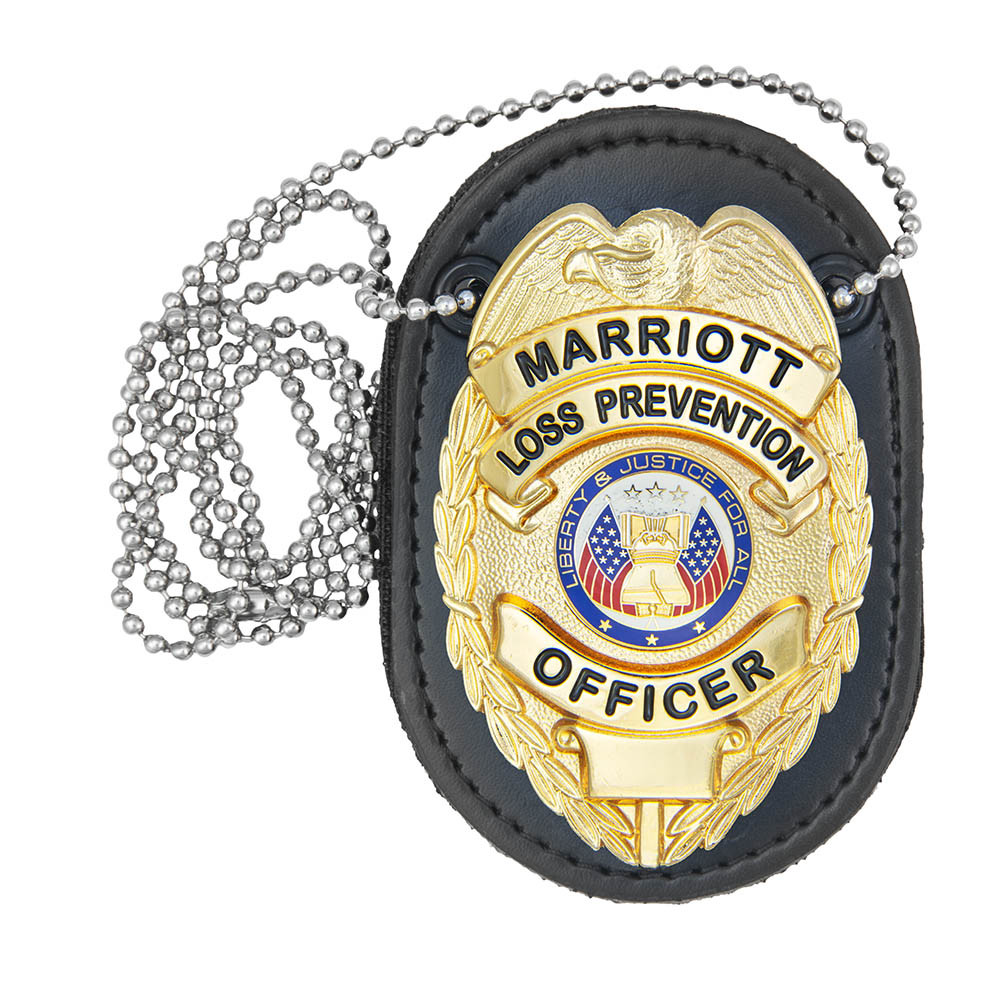 Universal Deluxe Badge Holder, Oval, w/Chain: 2-1/2 x 3-3/4 Universal Deluxe Badge Holder, Oval, w/Chain: 2-1/2 x 3-3/4