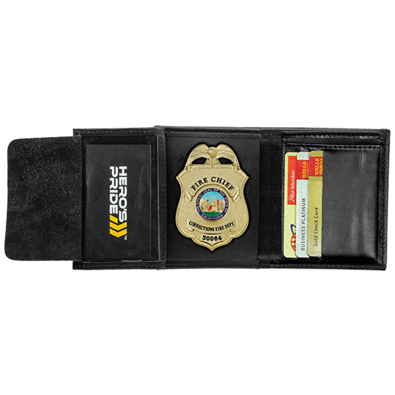 Deluxe Tri-Fold Wallet with Recessed Badge Cutout - Hero's Pride