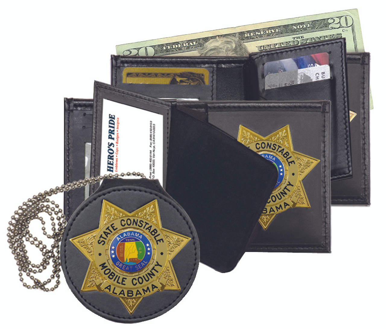 Perfect Fit County Sheriff Police Badge Wallet 6PT Star Fits Many