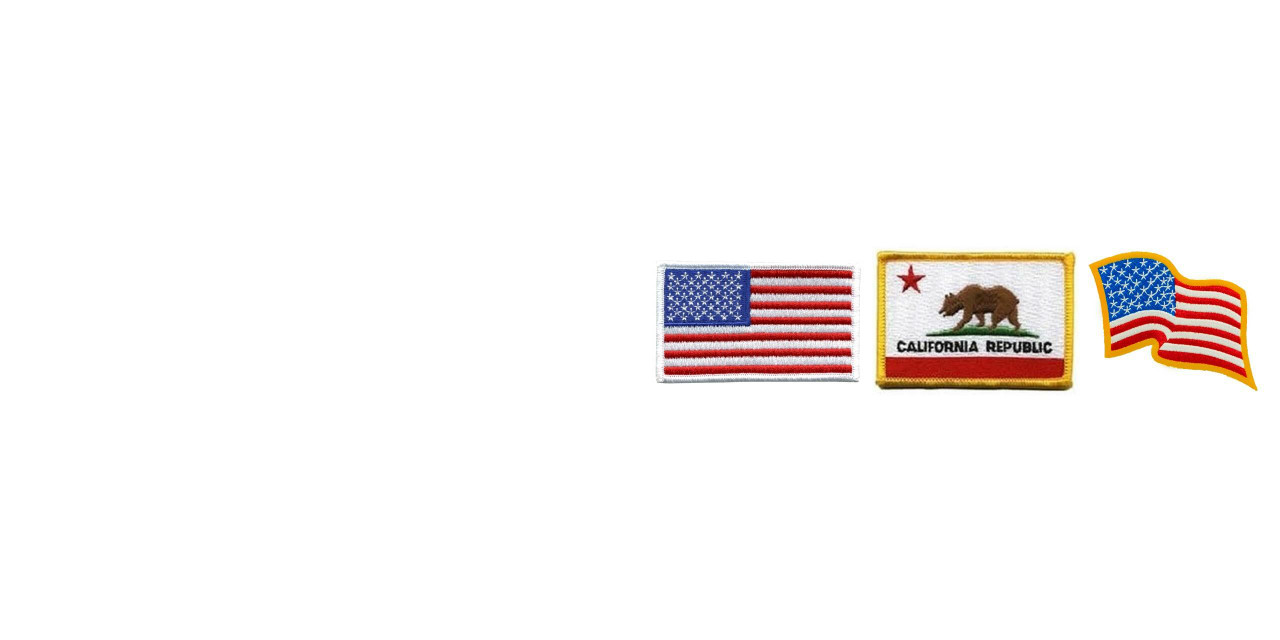 U.S. Flag Patch, Reverse, Medium Gold, 2-1/2x1-1/2 - Hero's Pride