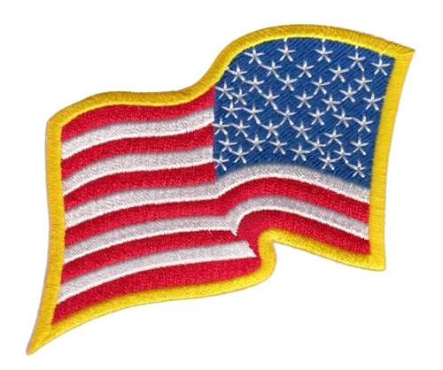 Waving American Flag Iron On Patch