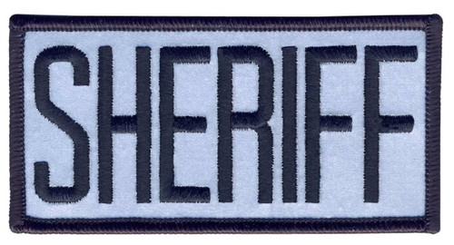 SHERIFF Chest Patch, Reflective, Black/Reflective Grey, 4x2"